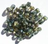 50 6mm Faceted Green Lustre Firepolish Beads